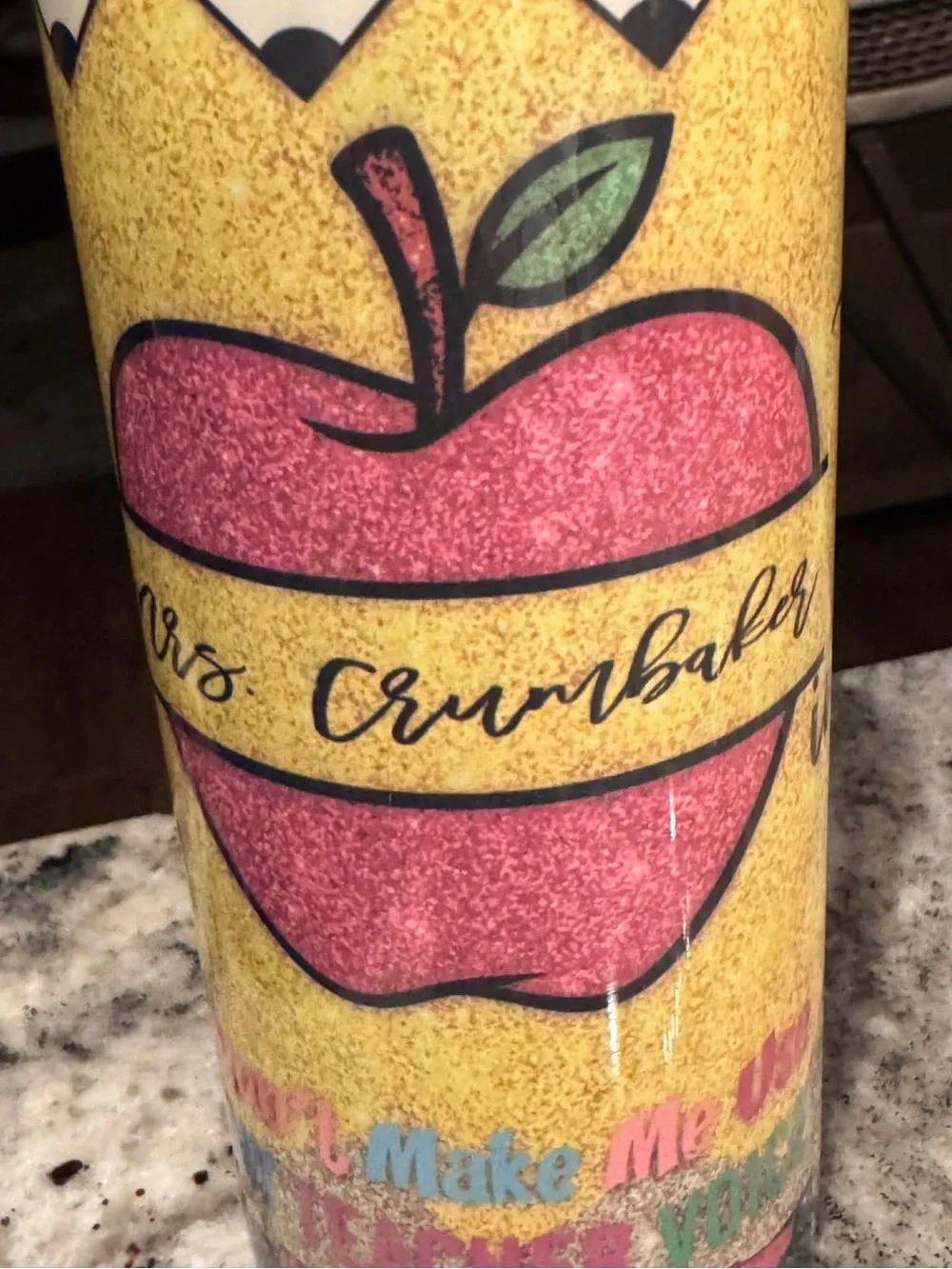 Pink Apple Graphic Tumbler - Inspirational Teach Love Inspire Design